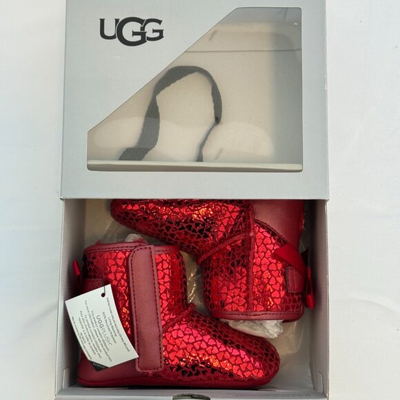 NEW in Box UGG Red Toddler Jesse Bow II Gel Hearts Boots - Picture 2 of 9